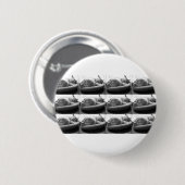 Sleepy Orange Tabby Cat/Black/White Foto Button (Vorne & Hinten)