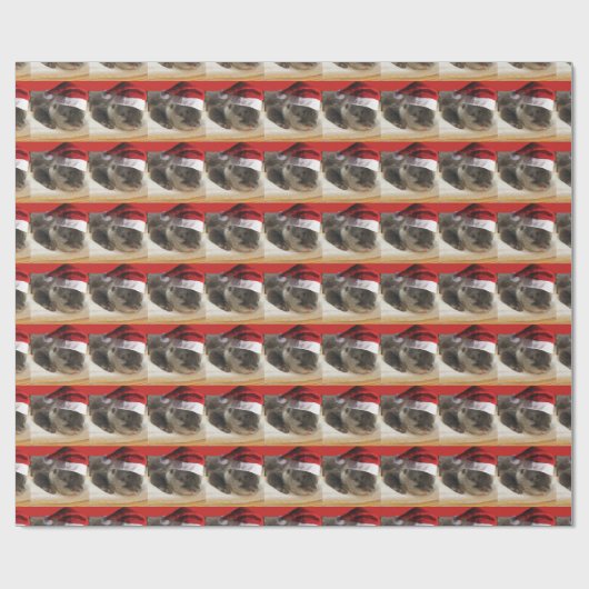 Sleepy Otter mit einem Weihnachtshut Geschenkpapier (Flach)