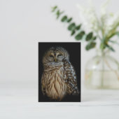 Sleepy Owl Mini Print Visitenkarte (Stehend Vorderseite)