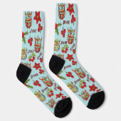 Sleepy Owls personalize Name Christmas Novelty Socken (Rechts)