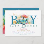 Sleepy Panda (熊 貓) Oh Boy Baby Shower Einladung (Vorne/Hinten)