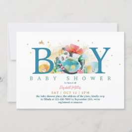 Sleepy Panda (熊 貓) Oh Boy Baby Shower Einladung
