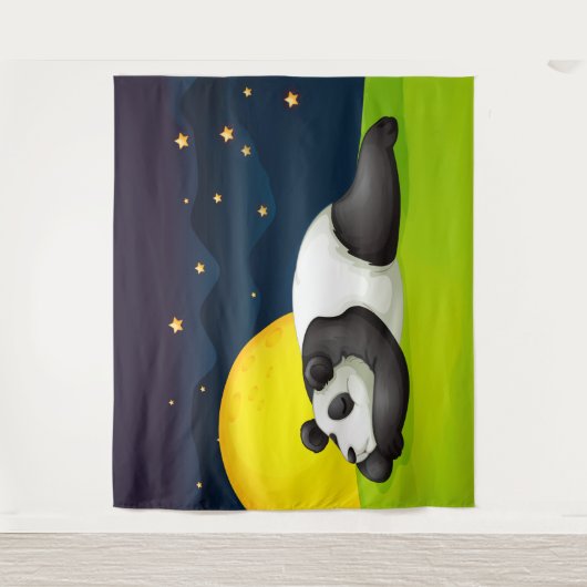 Sleepy Panda Extra Large Tapestory Wandteppich (Vorderseite)