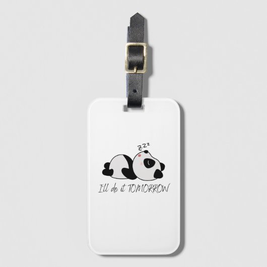 Sleepy Panda T - Shirt Baby Blanket Zeichenkette B Gepäckanhänger (Vorderseite Vertikal)
