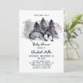 Sleepy Penguin Baby Boy Baby Dusche Einladung (Stehend Vorderseite)