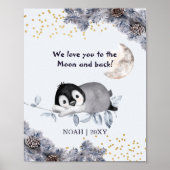 Sleepy Penguin Winter Baby Kinderzimmer Poster (Vorne)