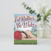 Sleepy Person eher Geweckt Berg-Regenbogen Postkarte (Stehend Vorderseite)