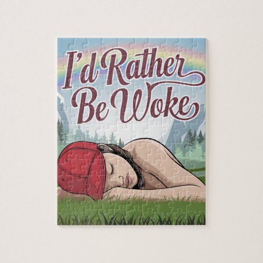 Sleepy Person eher Geweckt Berg-Regenbogen Puzzle (Vertikal)