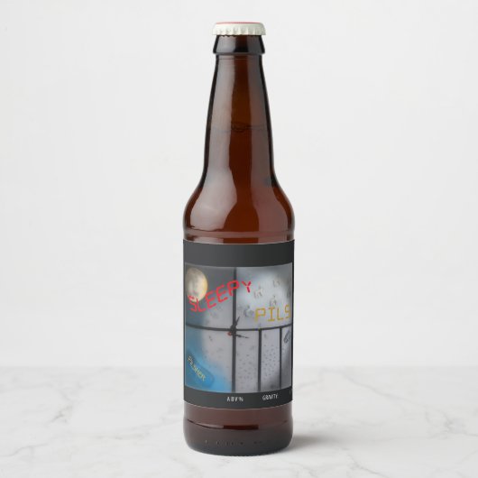 Sleepy Pils, Name und Stil Bierflaschenetikett (Vorderseite)