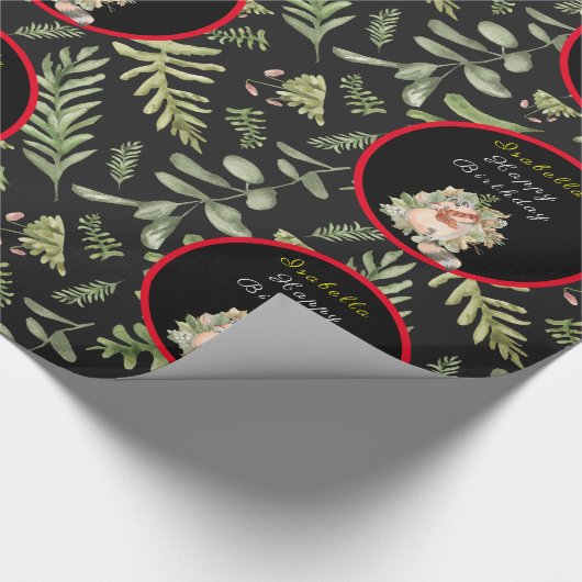 Sleepy Raccoon Anpassen von Text und Farbe Geschenkpapier (Ecke)