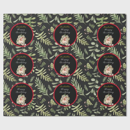 Sleepy Raccoon Anpassen von Text und Farbe Geschenkpapier (Flach)