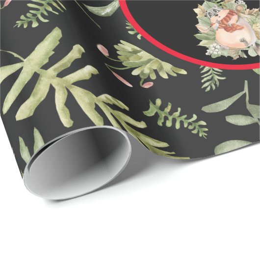 Sleepy Raccoon Anpassen von Text und Farbe Geschenkpapier (Rolleneckpunkt)