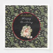 Sleepy Raccoon Anpassen von Text und Farbe Serviette (Vorderseite)