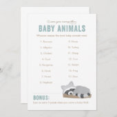 Sleepy Raccoon Baby Animals Game Board (Vorne/Hinten)