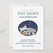 Sleepy Raccoon Einladung (Vorderseite)