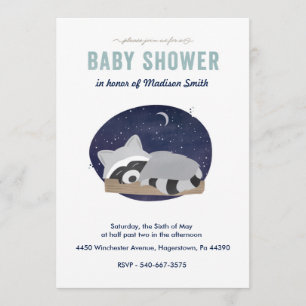 Sleepy Raccoon Einladung