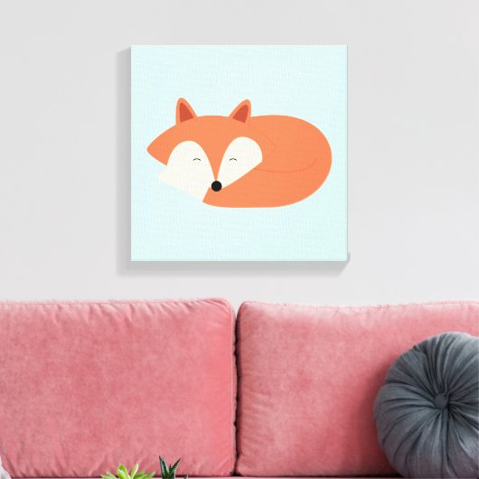 Sleepy Red Baby Fox Leinwanddruck (Insitu (Wohnzimmer))