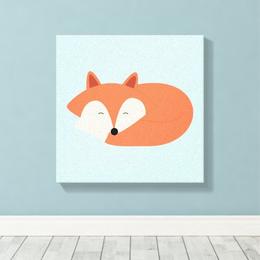 Sleepy Red Baby Fox Leinwanddruck (Insitu (Holzboden))