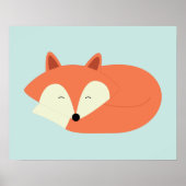 Sleepy Red Baby Fox Poster (Vorne)