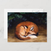 Sleepy Red Fox Art Postcard Postkarte (Vorne/Hinten)