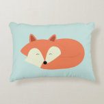 Sleepy Red Fox Dekokissen<br><div class="desc">Adorable Vektorgrafik eines niedlichen kleinen Fuchs tragen.</div>