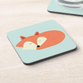 Sleepy Red Fox Getränkeuntersetzer (Linke Seite)