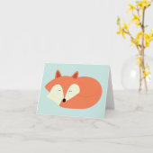Sleepy Red Fox Karte (Gelbe Blume)