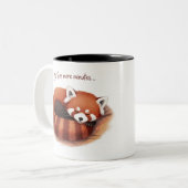 Sleepy Red fox Mug, 'Five More Minutes' Cup" Zweifarbige Tasse (Vorderseite Links)