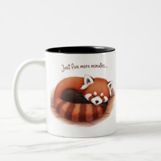 Sleepy Red fox Mug, 'Five More Minutes' Cup" Zweifarbige Tasse