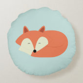 Sleepy Red Fox Rundes Kissen (Rückseite)