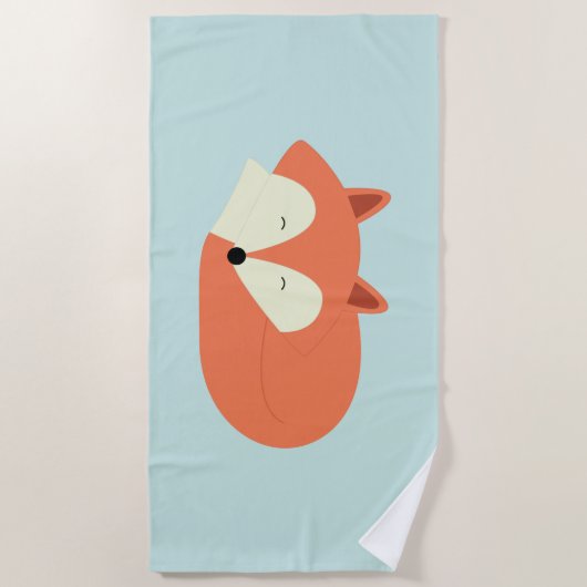Sleepy Red Fox Strandtuch (Vorderseite)