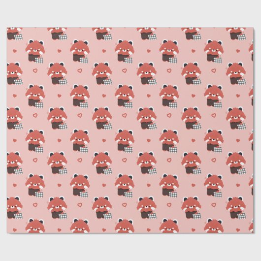 Sleepy Red Panda Geschenkpapier (Flach)