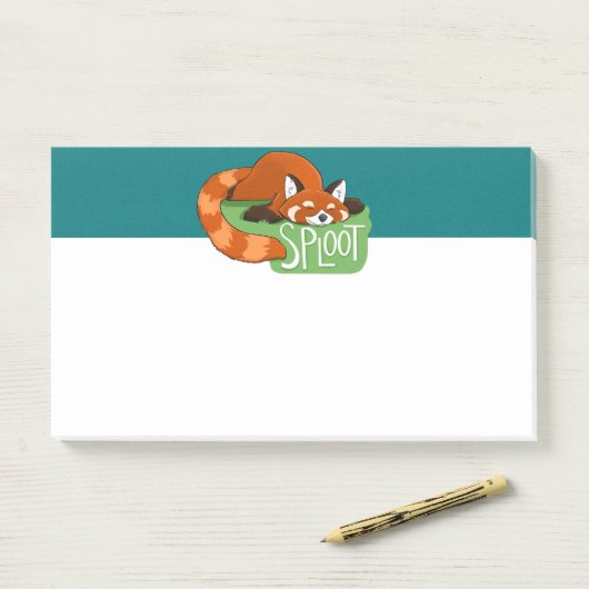 Sleepy Red Panda Post-It Notes Klebezettel (Auf Schreibtisch)