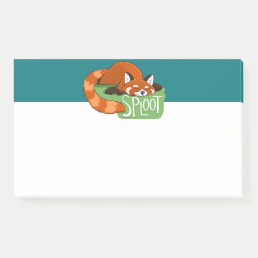 Sleepy Red Panda Post-It Notes Klebezettel (Vorderseite)
