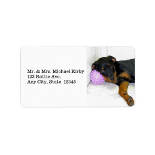 Sleepy Rottweiler Address Labels Adressaufkleber