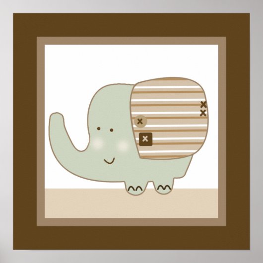 Sleepy Safari Elephant Wall Art Poster (Vorne)