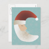 Sleepy Santa Half Moon Weihnachten Postkarte (Vorne/Hinten)