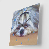 Sleepy Shih Tzu Dog Quadratische Wanduhr (Winkel)