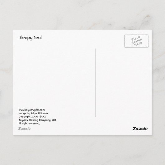 Sleepy Siegel Postkarte (Rückseite)