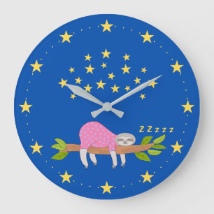 Sleepy Sloth Acrylic Wall Clock Große Wanduhr