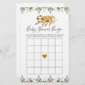Sleepy Sloth Baby Dusche Bingo Spiel (Vorne/Hinten)