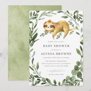 Sleepy Sloth Baby Dusche Einladung