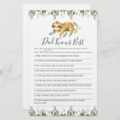 Sleepy Sloth Baby Shower Vater kennt das beste Spi (Vorne/Hinten)