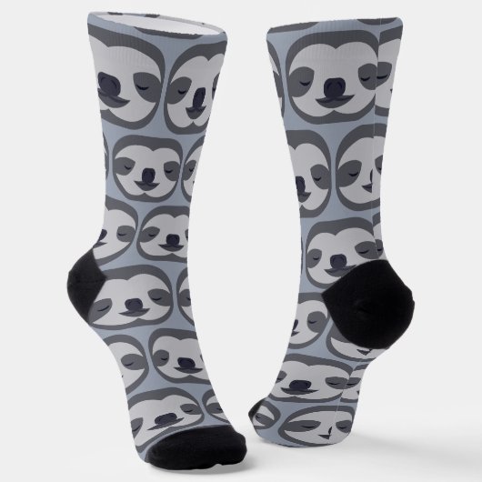 Sleepy Sloth Faces Pattern Socken (Gewinkelt)