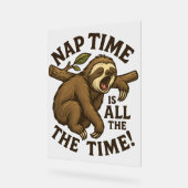 Sleepy Sloth Funny Acrylschild (Winkel)