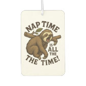 Sleepy Sloth Funny Autolufterfrischer (Vorderseite)