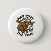 Sleepy Sloth Funny Button (Vorderseite)