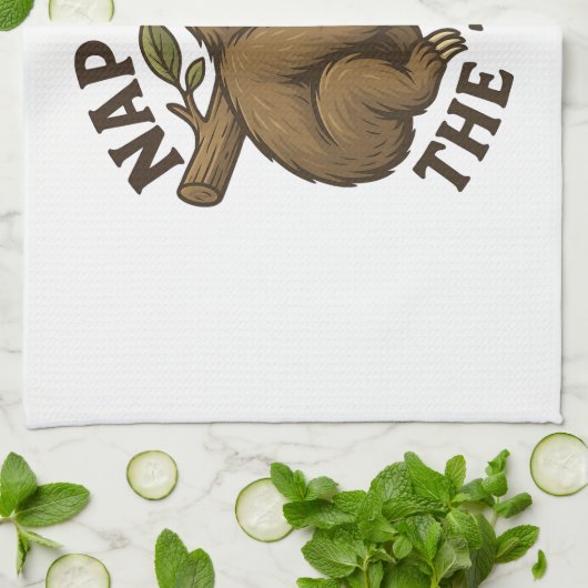 Sleepy Sloth Funny Geschirrtuch (Gefaltet)