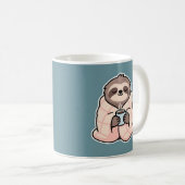Sleepy Sloth Funny Morning Drinks Kaffeetasse (VorderseiteRechts)