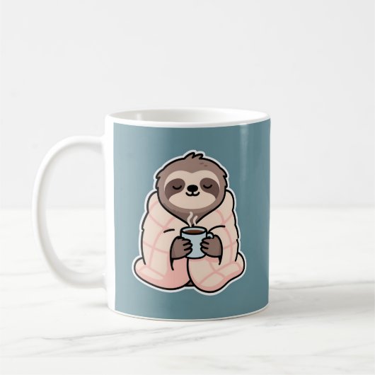 Sleepy Sloth Funny Morning Drinks Kaffeetasse (Links)